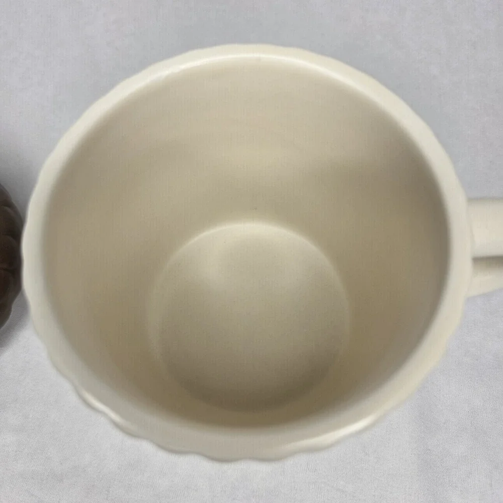 Target Bullseye's Playground Ceramic Acorn Mug with Lid Brown Cream. Used Once